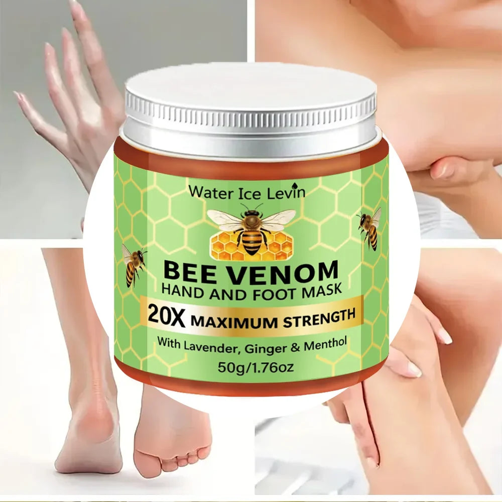 Bee Venom Hand & Foot Mask – Lavender & Ginger Infused Hand & Foot Mask Qme green 50g