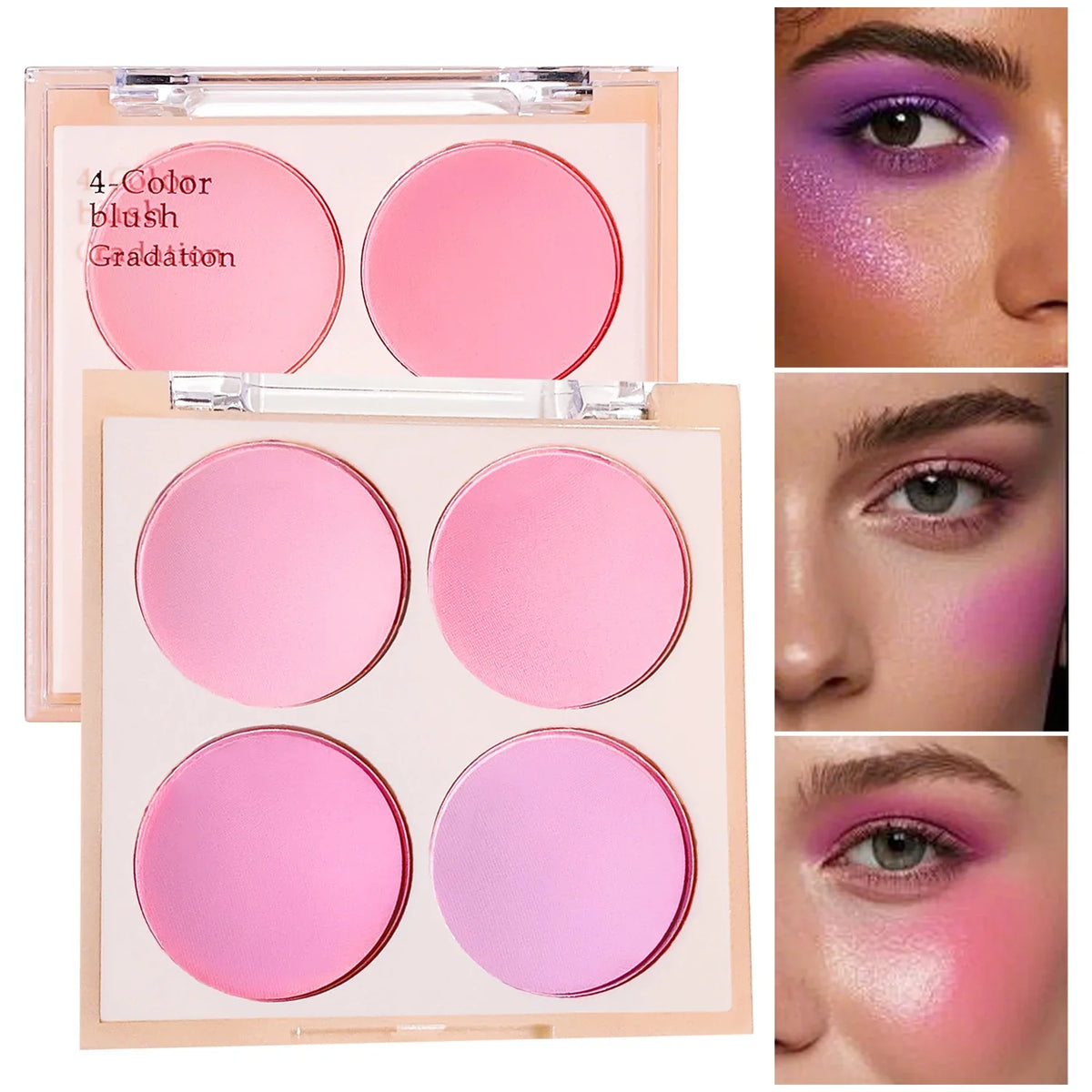 Radiant Blush Palette – Soft Matte & Shimmer Natural Glow Blush Palette Qme