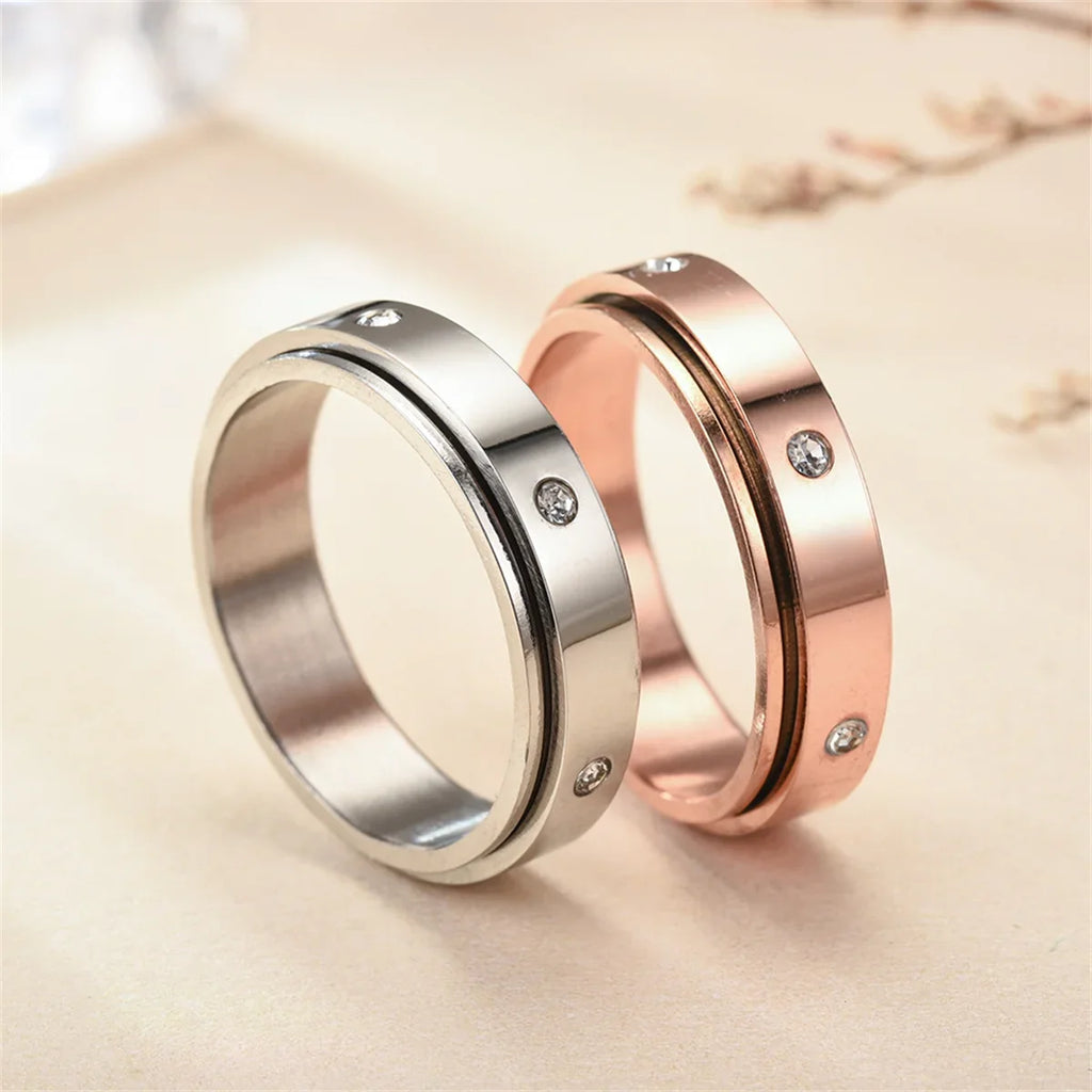 Fidget Spinner Ring Stainless Steel Hip Hop Ring for Men Spinner Ring Qme