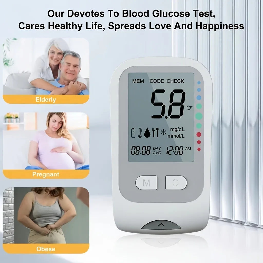 Code-Free Blood Glucose Meter – 5s Quick Test & Tri-Color Monitor Blood Glucose Meter Qst