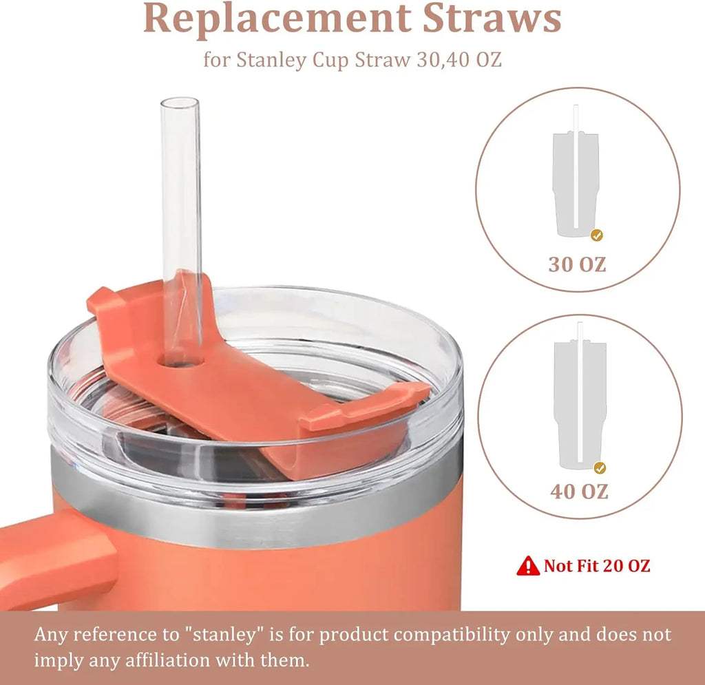 Reusable Replacement Straws for Stanley 30 oz & 40 oz Tumblers Tumbler Replacement Straws Qme