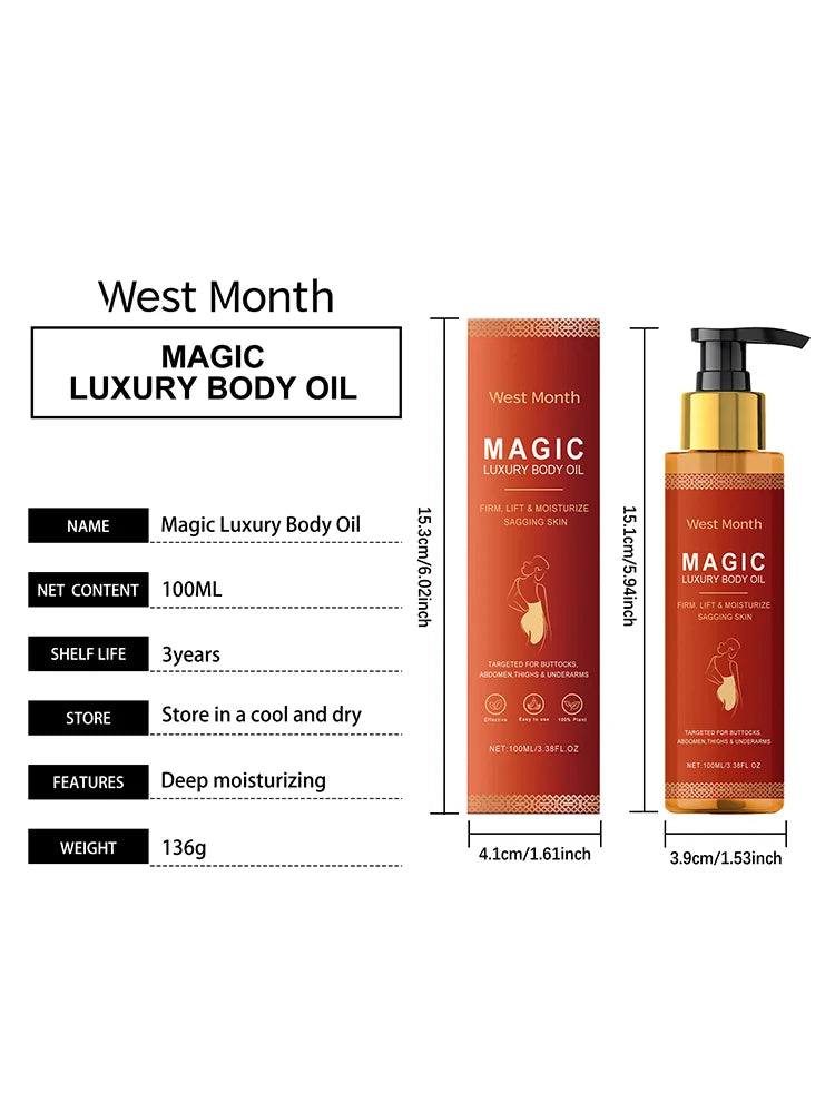 WEST MONTH Magic Luxury Body Oil – Firm & Moisturizing Skin Luxury Body Oil Qst 100ml