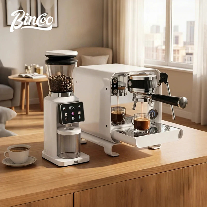 Bincoo Touch Screen Coffee Grinder – 48 Settings & Timer Coffee Grinder Qst