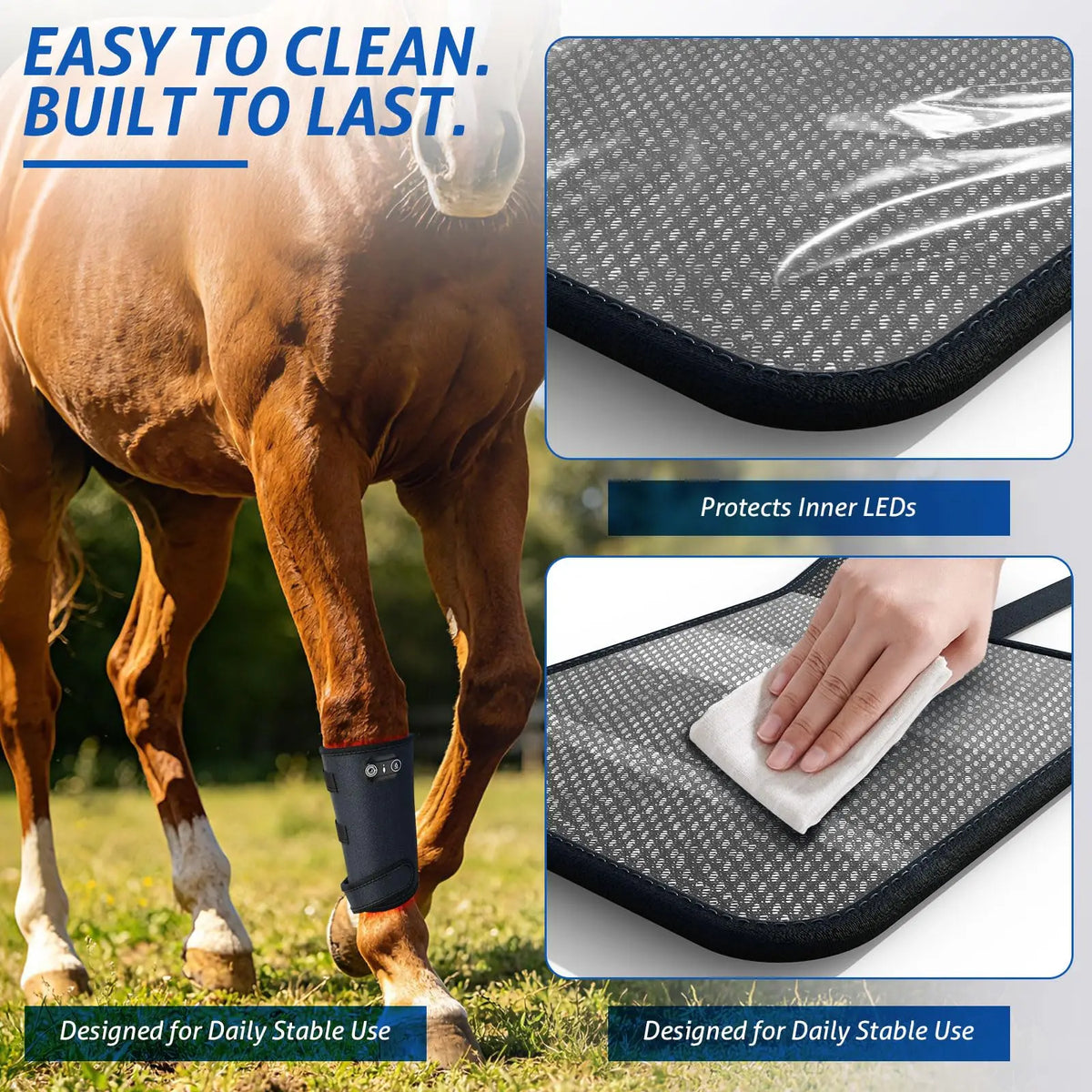 Cordless Red Light Therapy Horse Leg Wrap – 105 LEDs & Timer Equine Therapy Wrap Qst