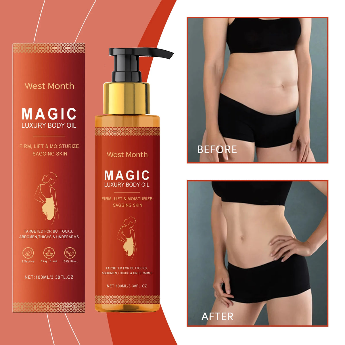 WEST MONTH Magic Luxury Body Oil – Firm & Moisturizing Skin Luxury Body Oil Qst