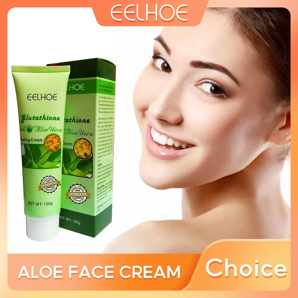 EELHOE Aloe Vera Exfoliating Face Scrub & Cleansing Cream 100g Facial Exfoliating Scrub Qst