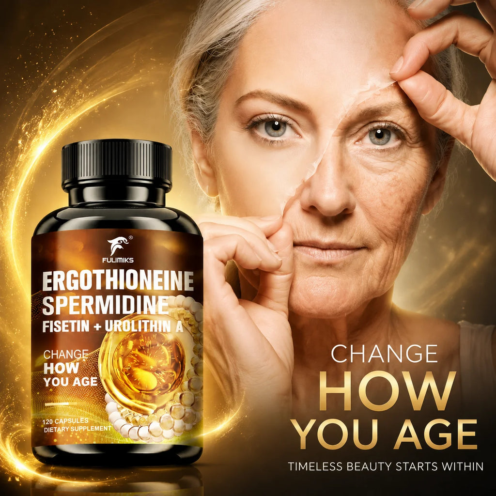 Ergothioneine Spermidine Capsules with Urolithin A & PQQ Longevity Supplement Qst