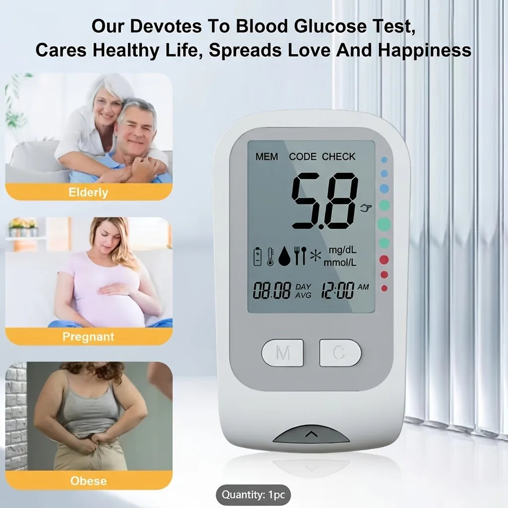 Code-Free Blood Glucose Meter – 5s Quick Test & Tri-Color Monitor Blood Glucose Meter Qst