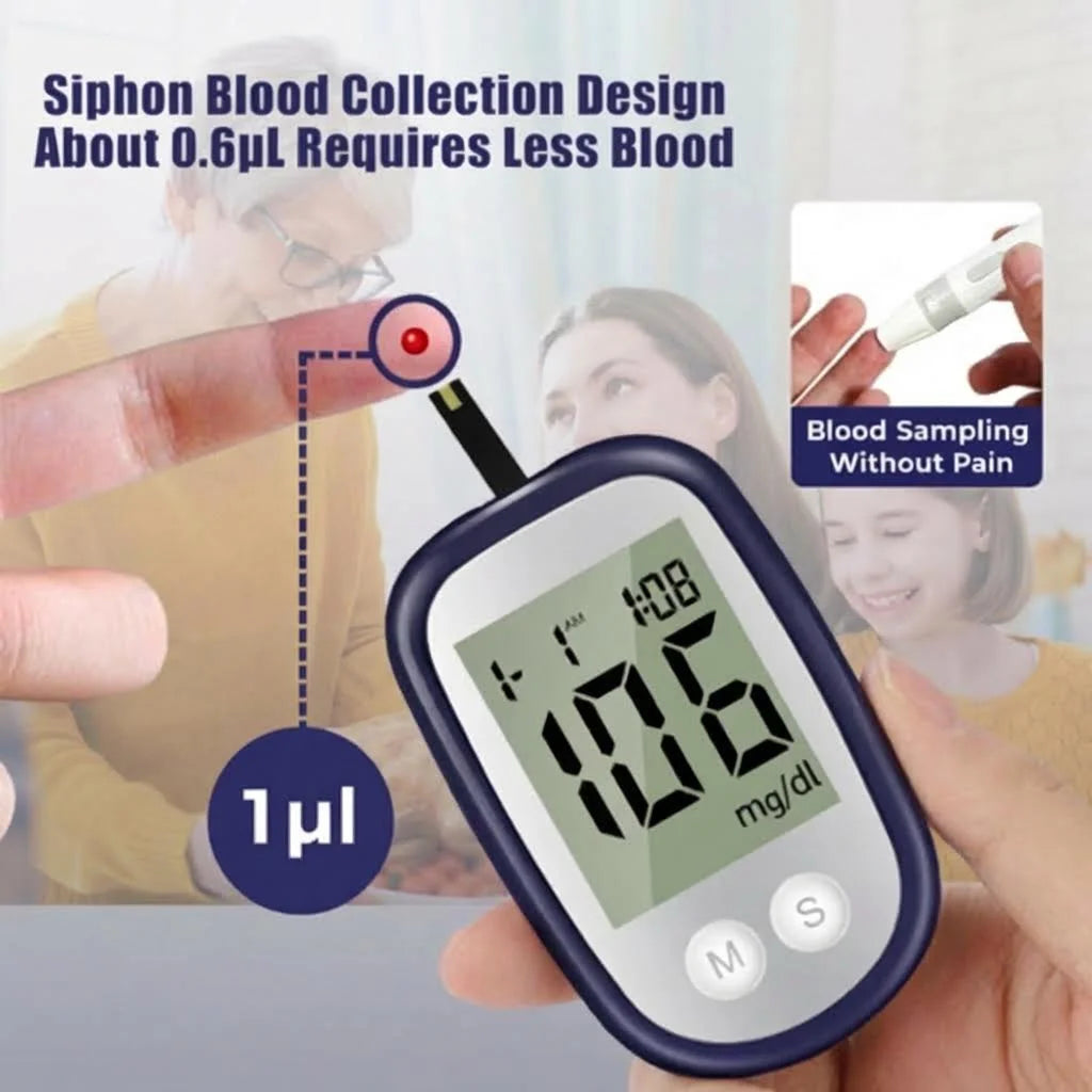 VivaGuard VGM04 Blood Glucose Meter Kit – 50 Strips & Lancets Blood Glucose Meter Qst