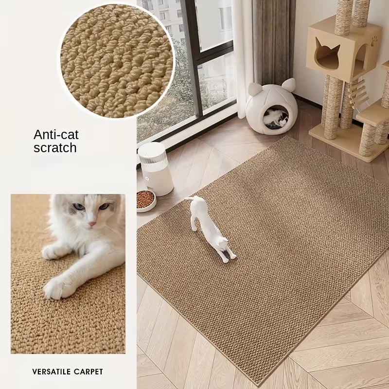 Sisal Cat Scratching Mat – Non-Slip, Cuttable Pineapple Design Cat Scratching Mat Qst camel 60cmX90cm