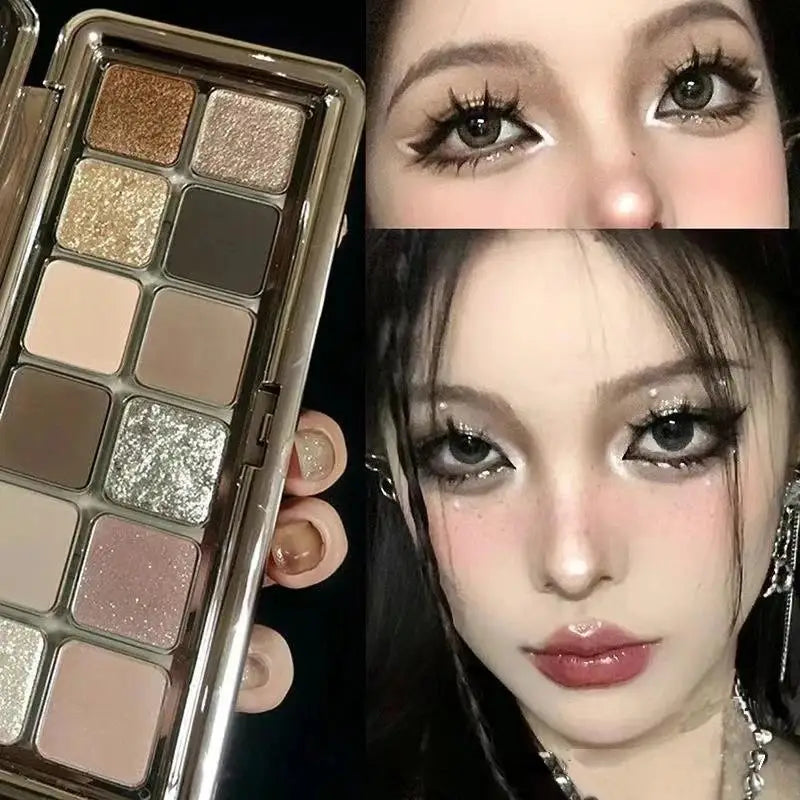 12-Shade Eyeshadow Palette – Shimmer & Matte Finishes | Qme Eyeshadow Palette Qme