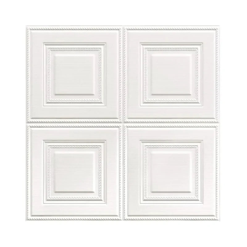 3D Foam Wall Stickers Self-Adhesive Decor Panels 35x35cm 3D Wall Stickers Qme white 35cmX35cm-5pcs