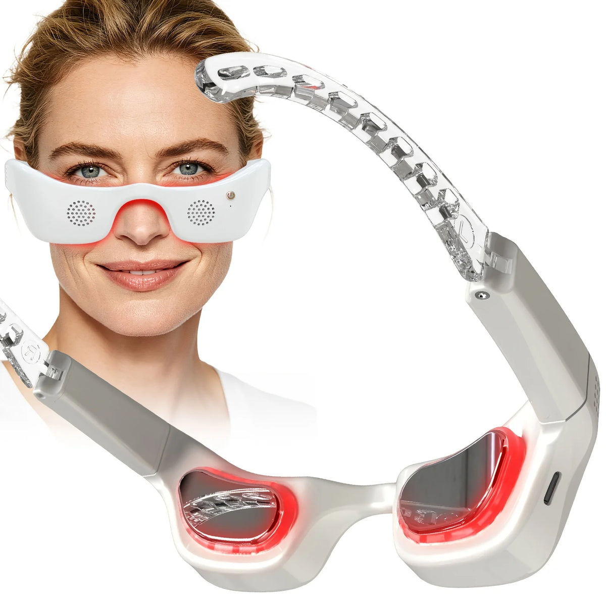 LED Eye Massager – Hot Cold Compress & 7-Color Light Therapy LED Eye Massager Qst 1 set