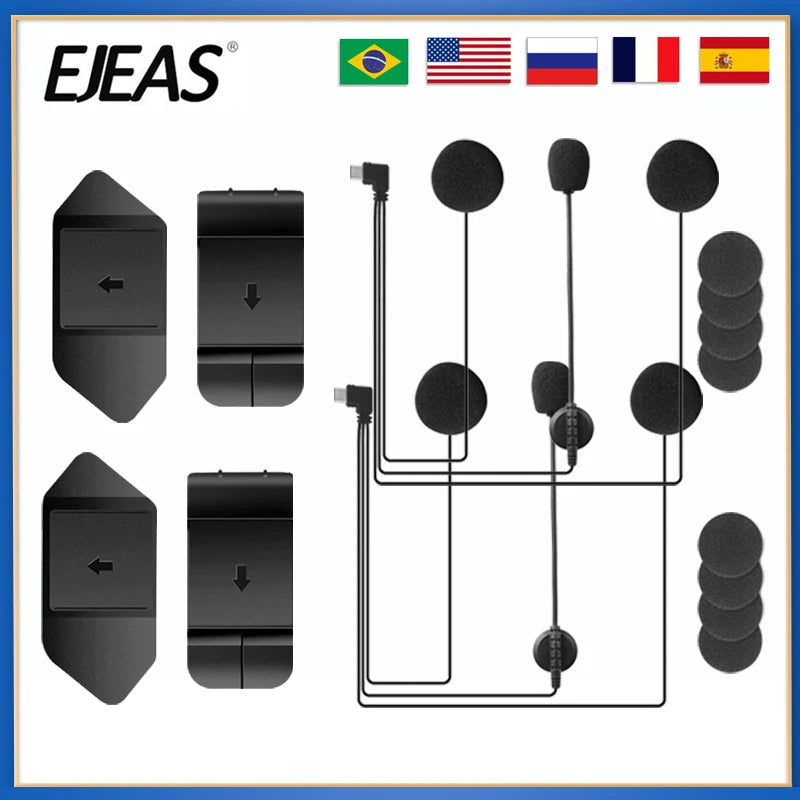 EJEAS V6 PRO+ Motorcycle Helmet Bluetooth Intercom Headset Motorcycle Intercom Headset Qst