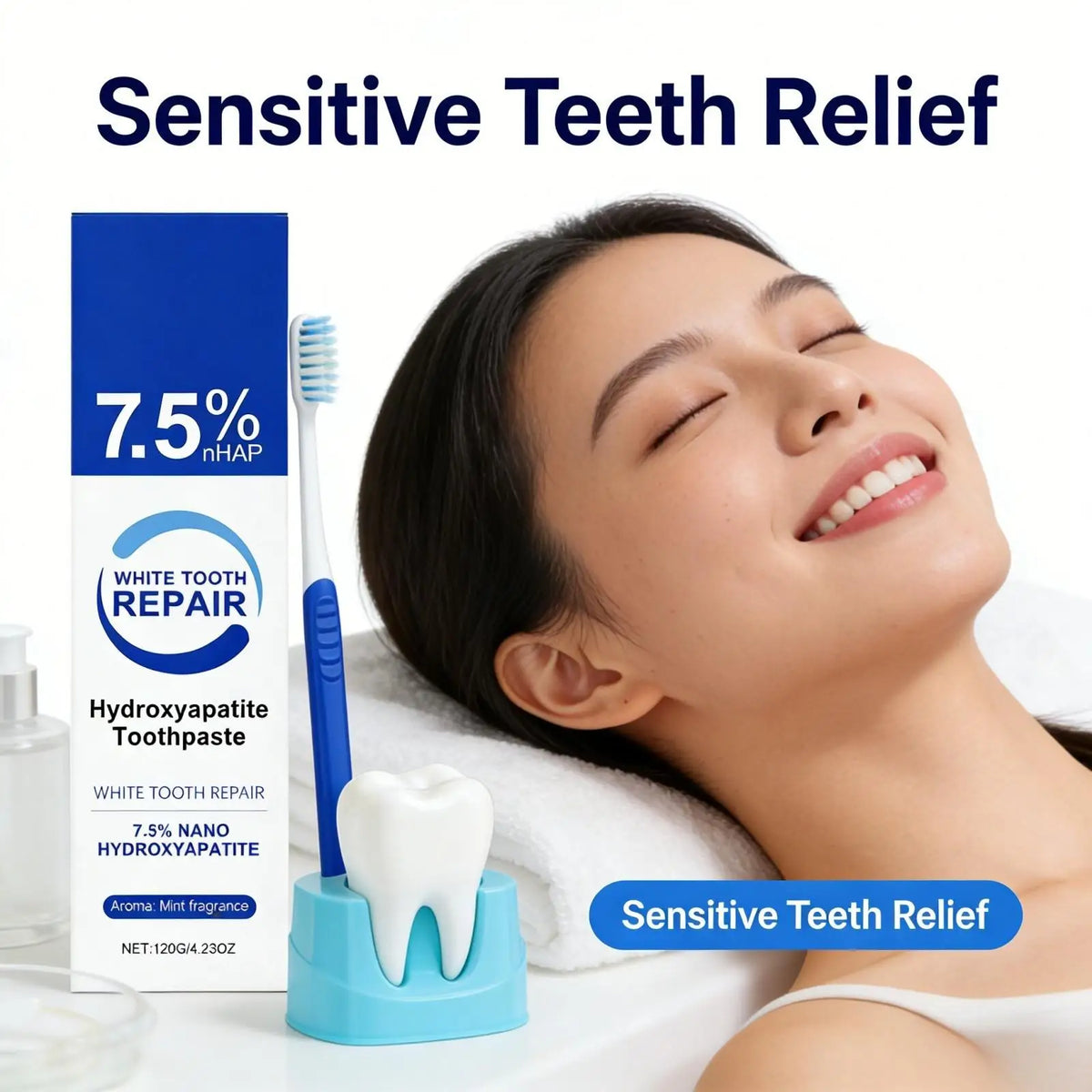 Nano Hydroxyapatite Toothpaste – Whitening Mint 120g Whitening Toothpaste Qst