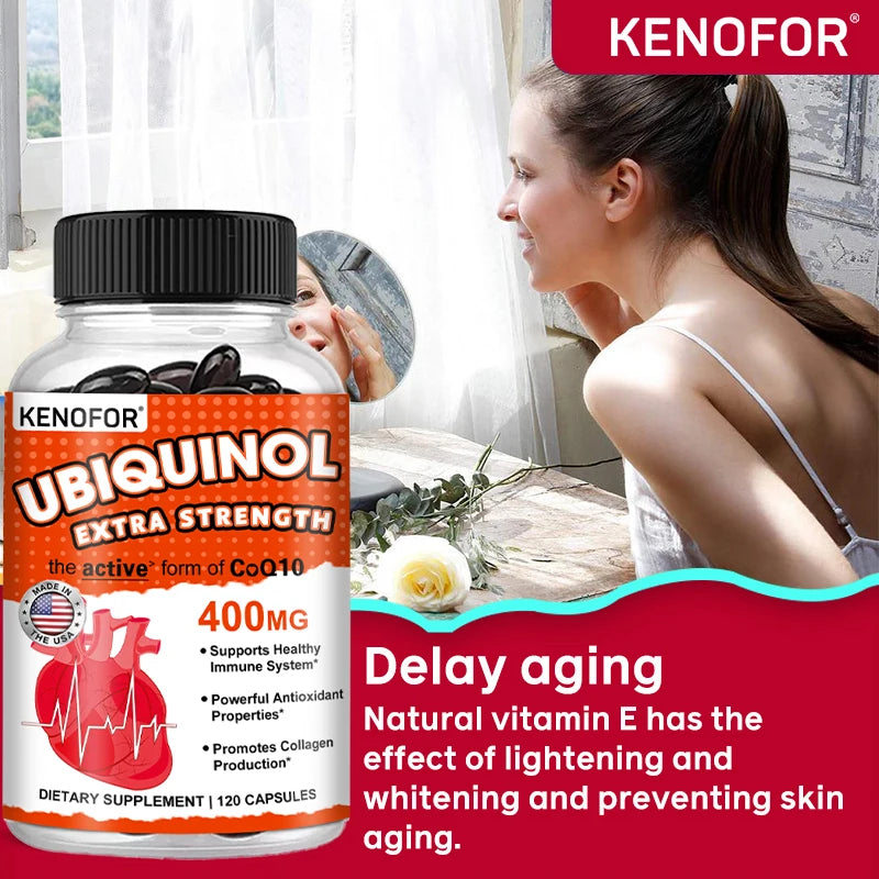 KENOFOR CoQ10 400mg Ubiquinol Softgel Antioxidant Supplement CoQ10 Supplement Qst