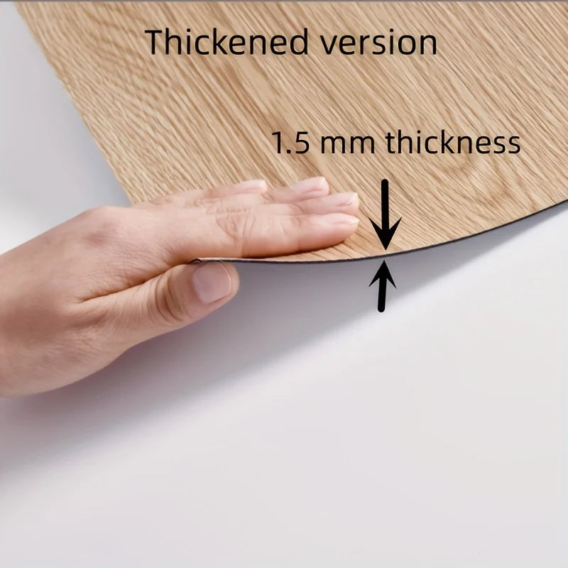 Wood Grain Self-Adhesive Wall & Floor Sticker – 40cm Washable Peel & Stick Wallpaper Qme
