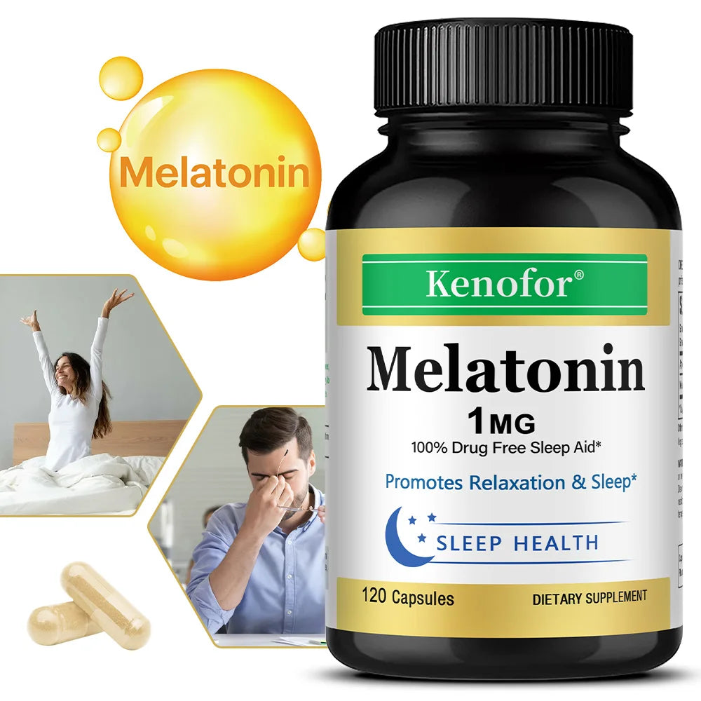VITALXTRA Melatonin 1mg Capsules – Natural Sleep Support 120ct Melatonin Supplement Qst