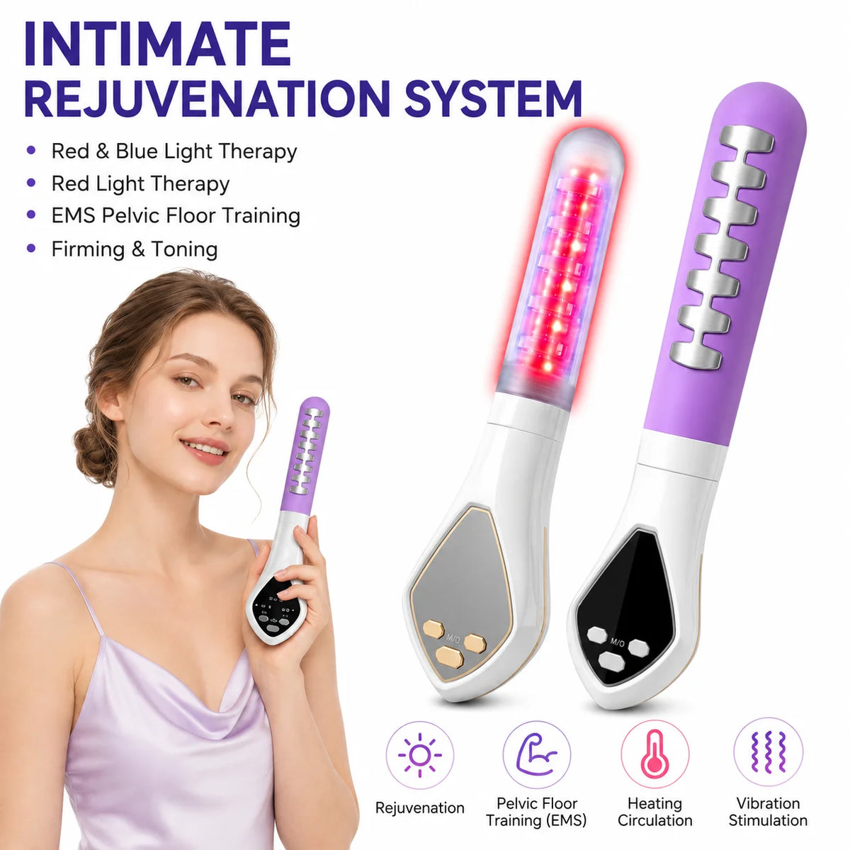 5-in-1 EMS Pelvic Floor Trainer – Red & Blue Light Therapy Pelvic Floor Trainer Qst