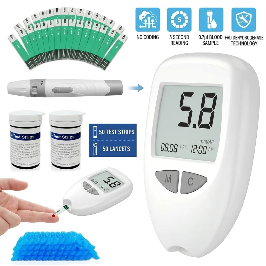 VivaGuard VGM04 Blood Glucose Monitor Kit – 50 Strips & Lancets Blood Glucose Monitor Qst