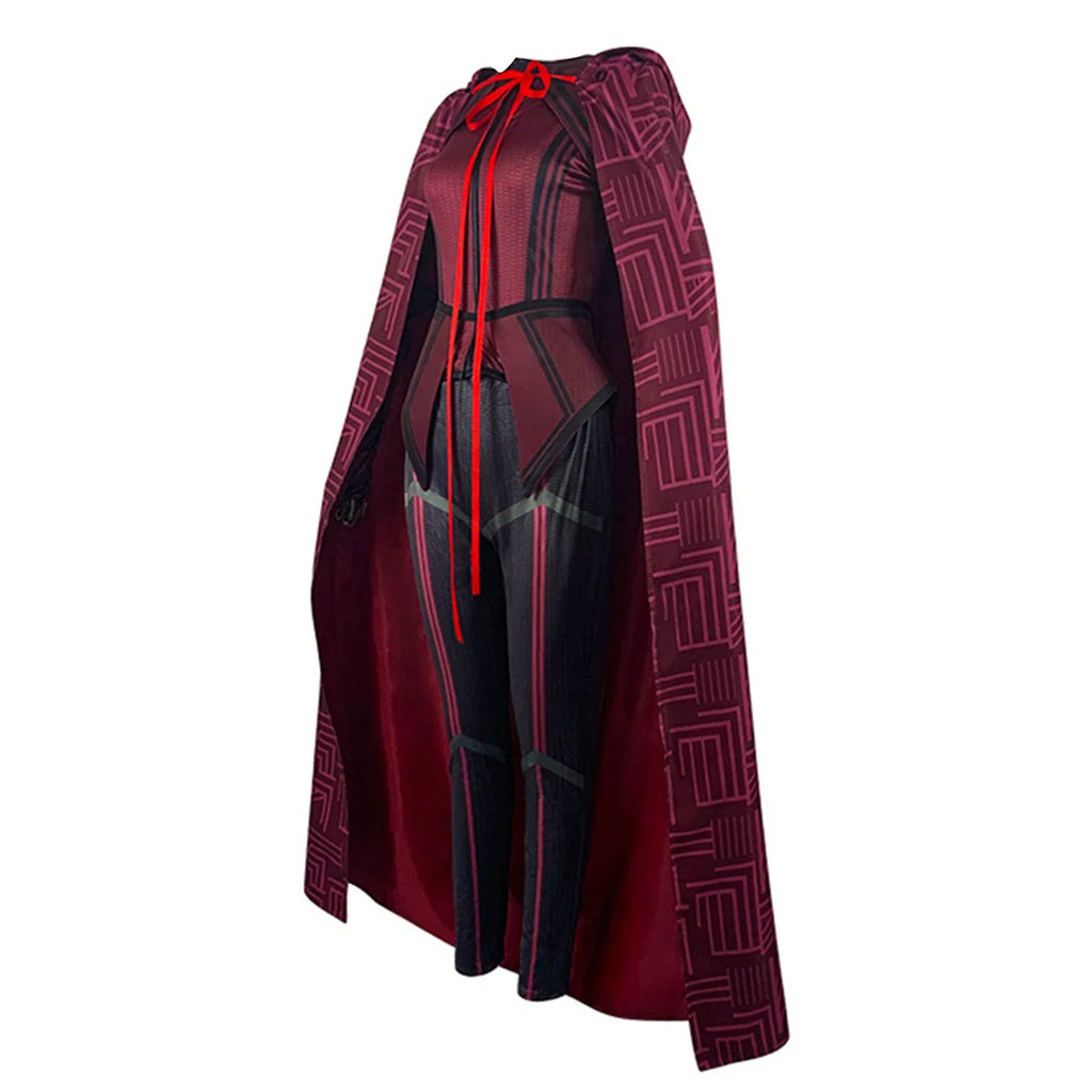 Scarlet Witch Cosplay Costume – Trench Jacket, Outfit & Mask Cosplay Costume Set Qme