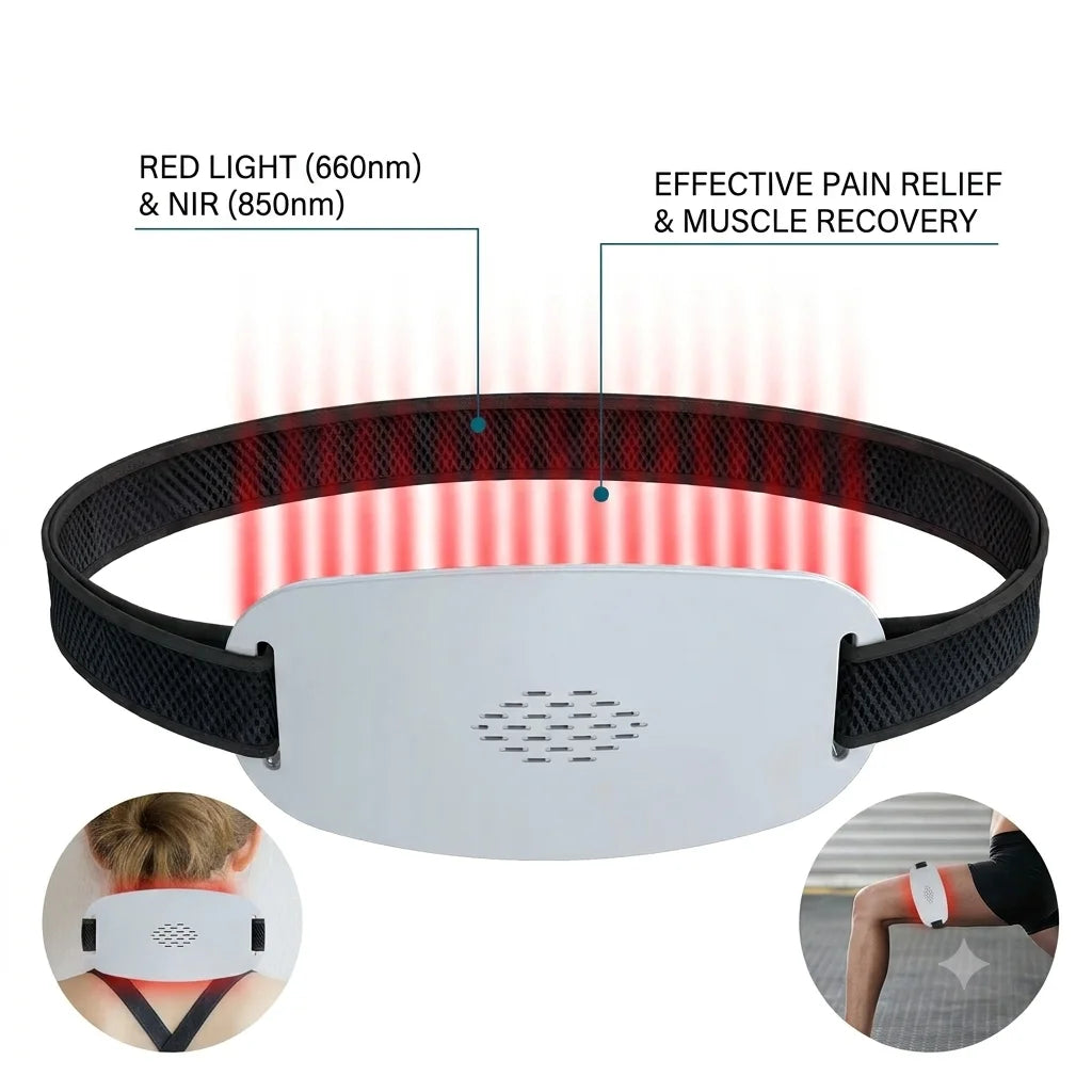 Red Light Therapy LED Belt Wrap – 100 Diodes, 660nm Wearable Panel Red Light Therapy Wrap Qst
