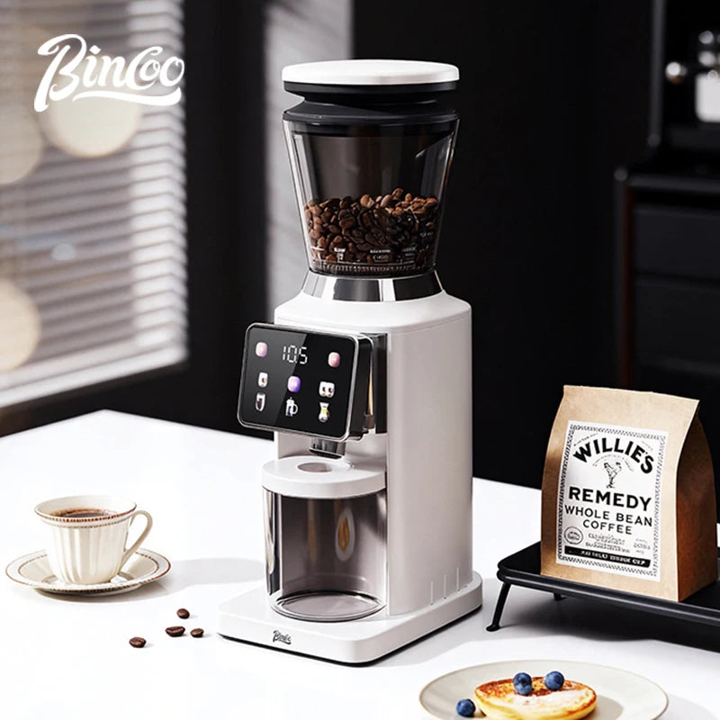 Bincoo Touch Screen Coffee Grinder – 48 Settings & Timer Coffee Grinder Qst