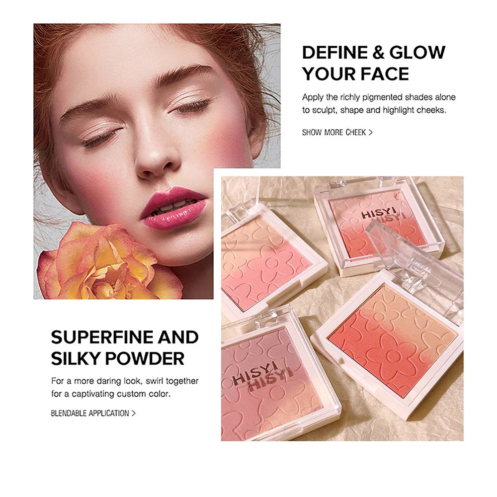 Korean Gradient Blush & Highlighter Palette – Soft Nude Glow Blush Highlighter Palette Qme