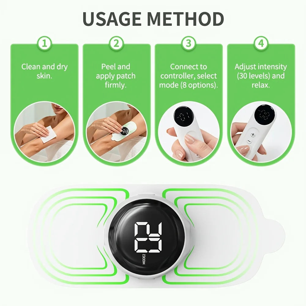 Electronic Pulse Body Massager – Red Light, 8 Modes, 30 Levels Electric Body Massager Qst