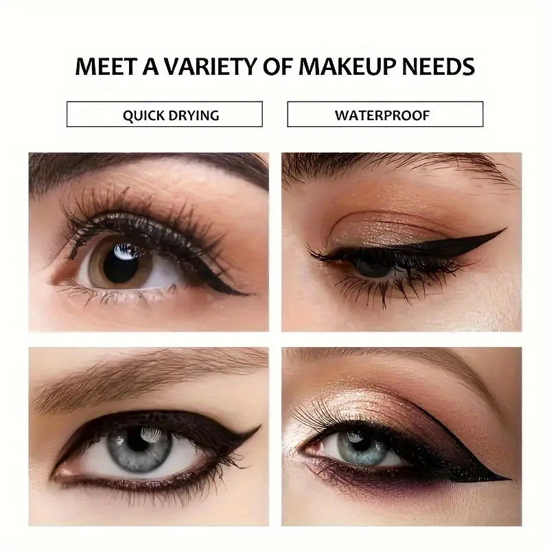 5-Piece Waterproof Liquid Eyeliner Set – Black, Long-Lasting Liquid Eyeliner Set Qme