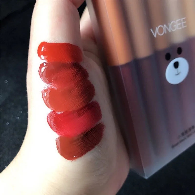 Matte Velvet Lip Gloss Set – 5-Pc Long-Lasting Lipstick Matte Lip Gloss Set Qme