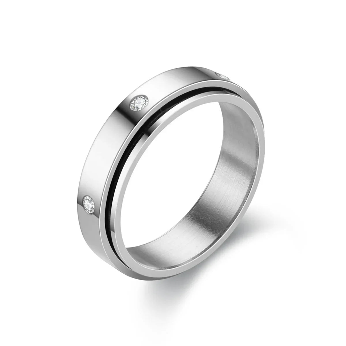 Fidget Spinner Ring Stainless Steel Hip Hop Ring for Men Spinner Ring Qme yin 7
