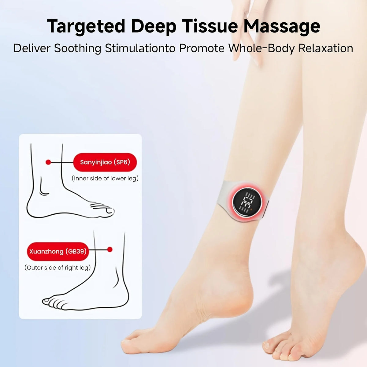 EMS TENS Wireless Wrist Massager – 8 Modes, Red Light Therapy Wrist Massager Qst