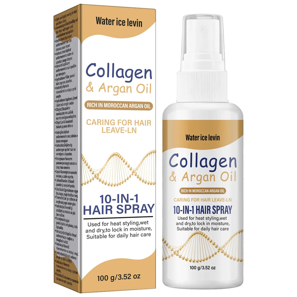 Collagen & Argan Oil Leave-In Hair Spray – Heat Protection Leave-In Hair Spray Qme