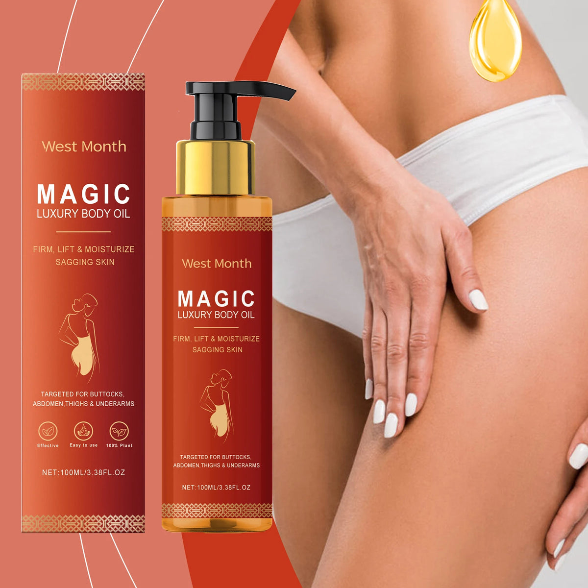WEST MONTH Magic Luxury Body Oil – Firm & Moisturizing Skin Luxury Body Oil Qst