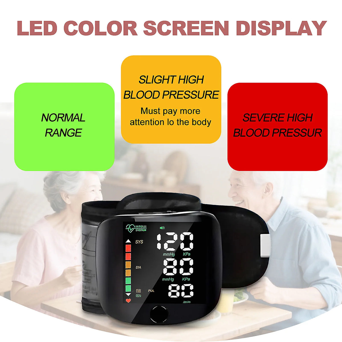 Wrist Blood Pressure Monitor – LED Display & Voice Broadcast Blood Pressure Monitor Qst