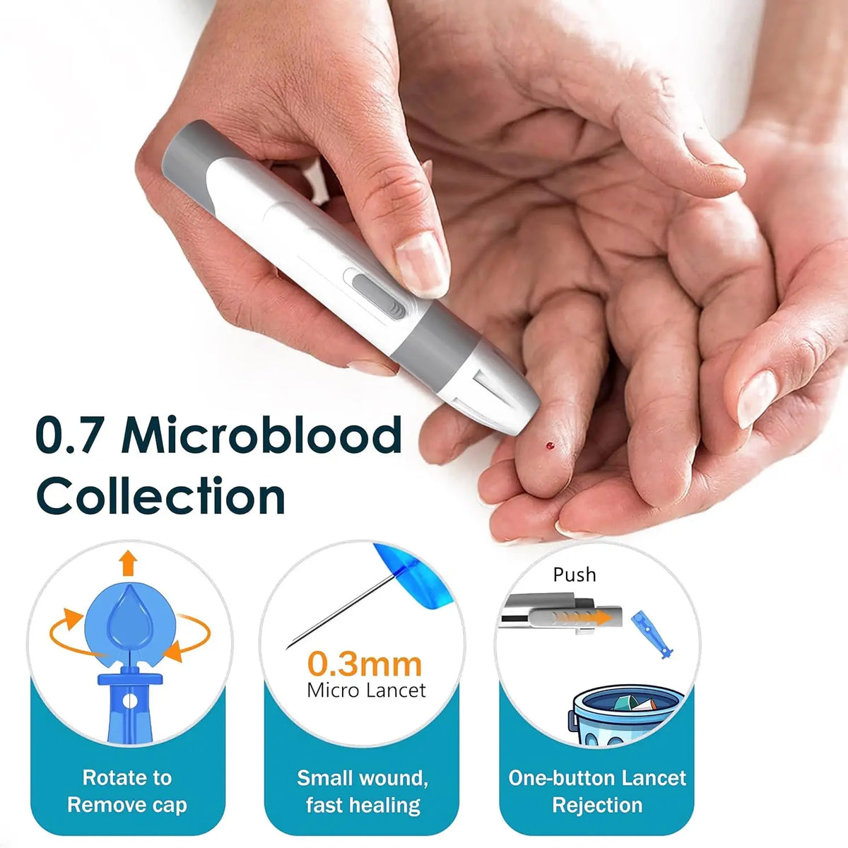 VivaGuard VGM04 Blood Glucose Monitor Kit with Strips & Lancets Blood Glucose Monitor Qst