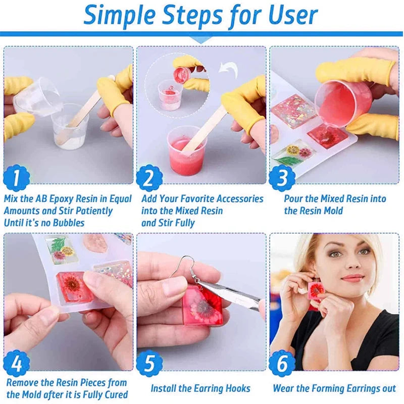 Silicone Earring & Pendant Resin Molds – DIY Jewelry Casting Set Silicone Resin Mold Set Qme