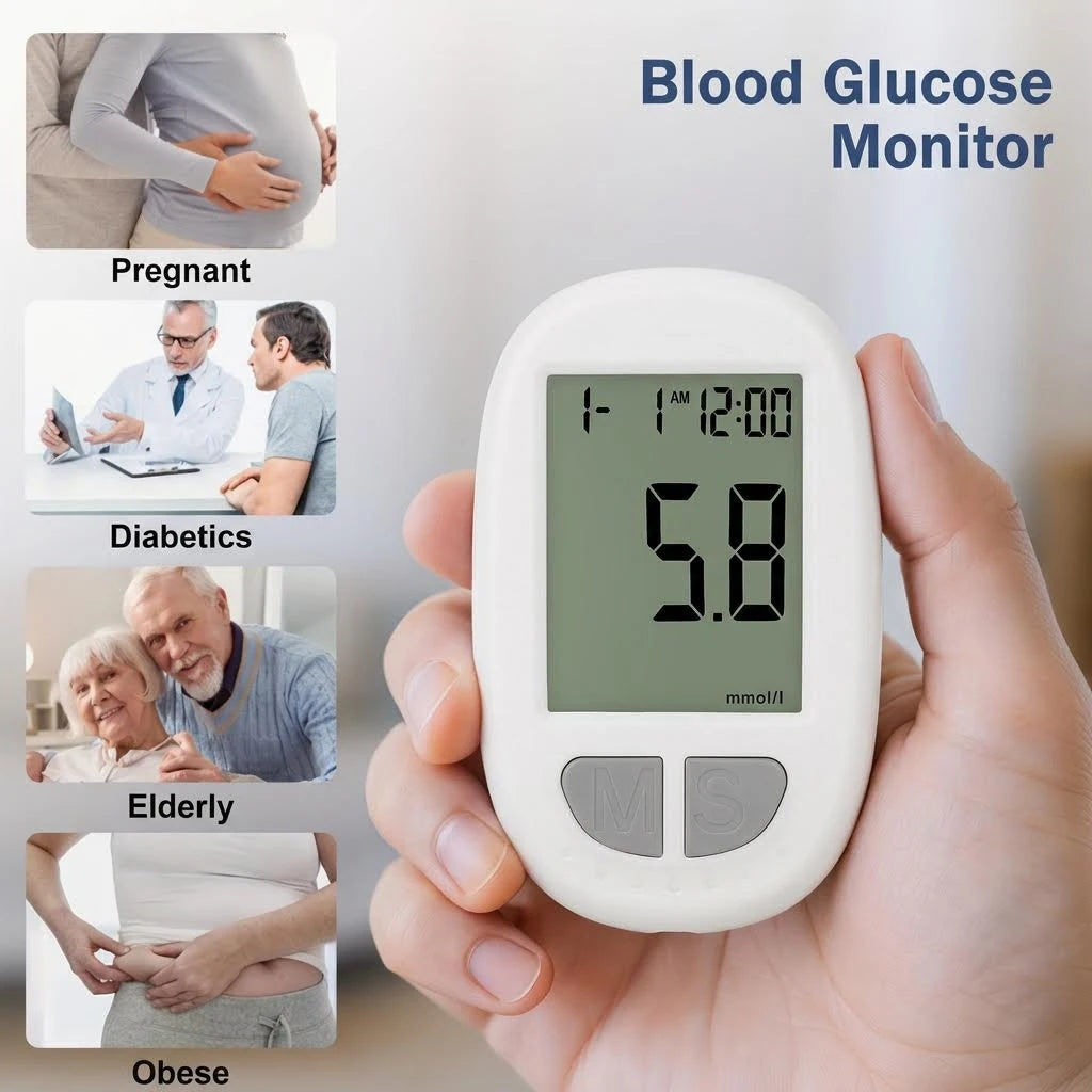 Blood Glucose Monitor Kit mmol/L – 50 Test Strips & Lancets Blood Glucose Monitor Qst