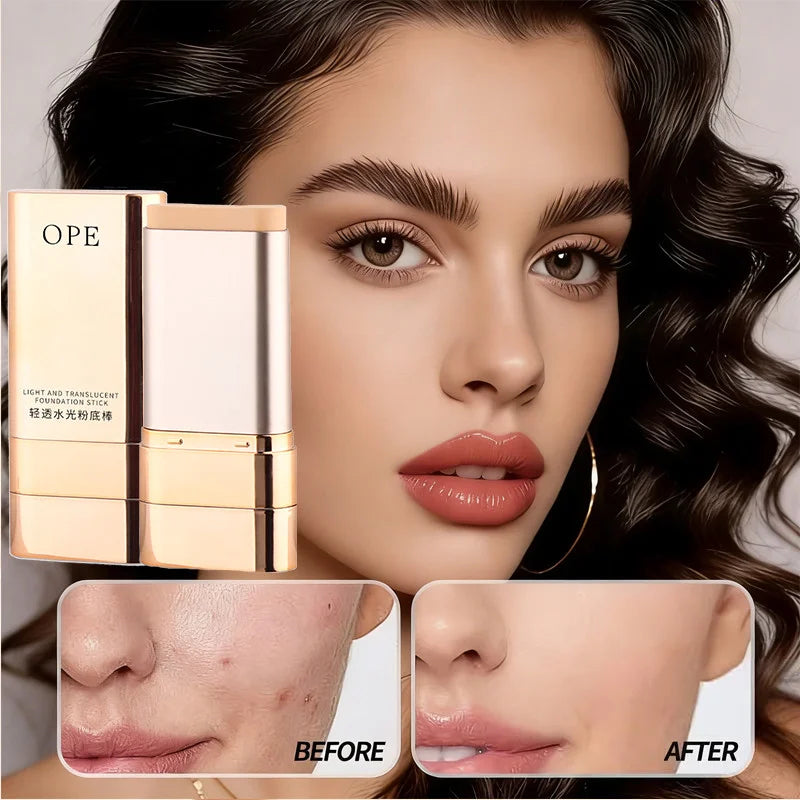2-in-1 Foundation Stick with Built-in Brush | Dewy & Long-Lasting Foundation Stick Qme