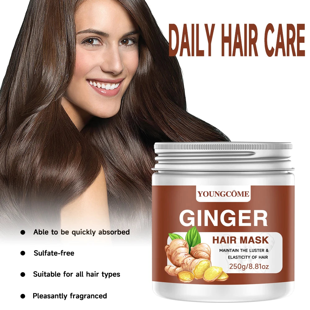 YOUNGCOME Ginger Rosemary Oil Hair Mask – Smooth & Repair Hair Mask Treatment Qst