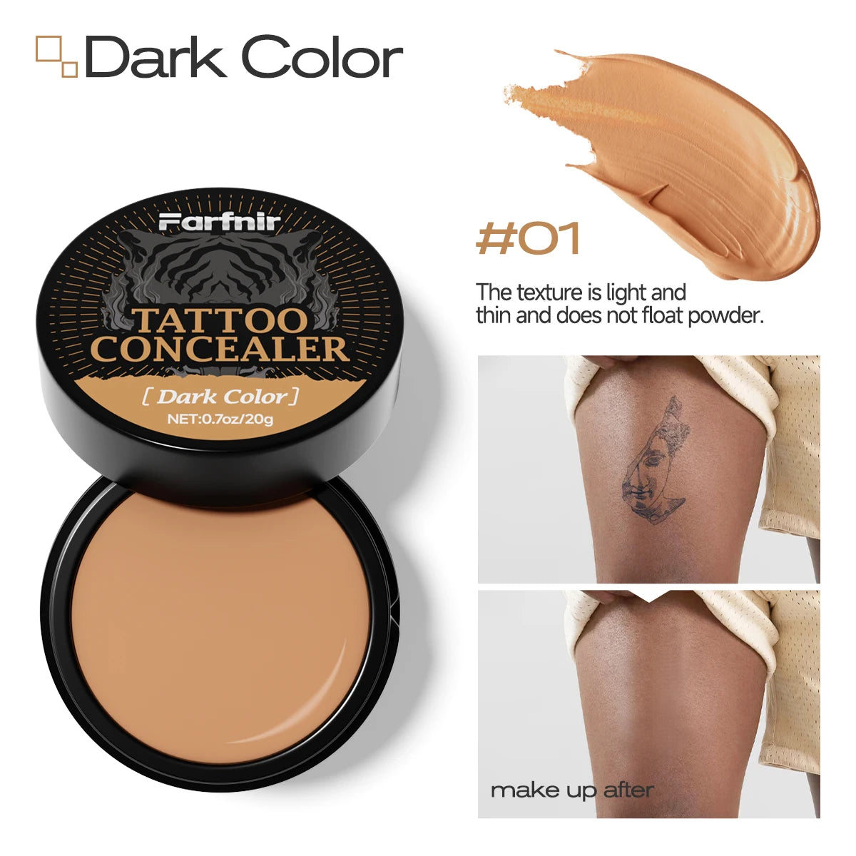 Waterproof Tattoo Concealer Cream – Full Coverage, All Skin Types Body Concealer Cream Qst