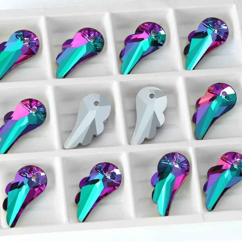 Austria Crystal Rhinestone Beads & Charms for DIY Jewelry Making Rhinestone Craft Beads Qme Wing 001VO