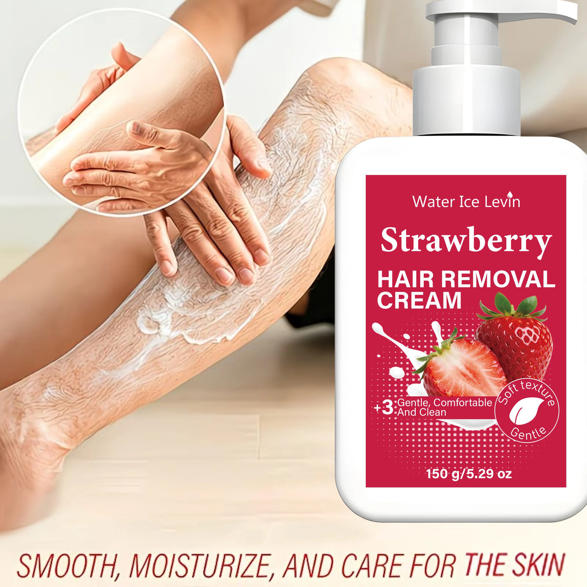 Strawberry Gentle Hair Removal Cream – Hydrating 150g Hair Removal Cream Qme