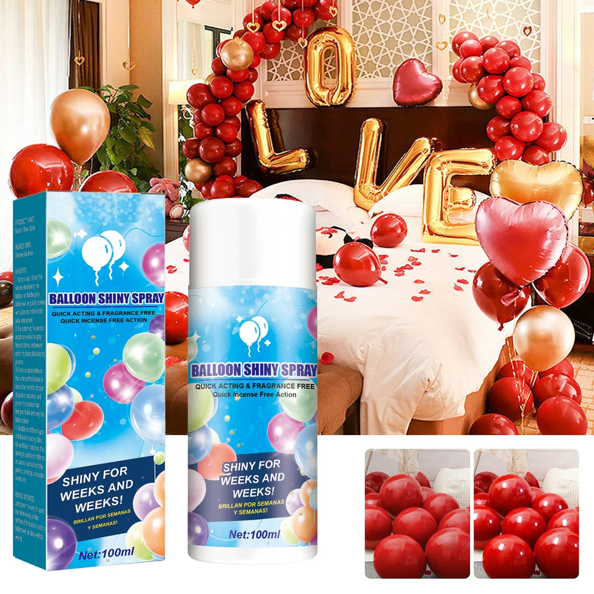 Balloon Spray Brightener – Fading Resistant Lasting Shine | Qme Balloon Spray Brightener Qme