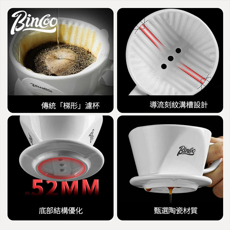 Bincoo Origami Ceramic Pour Over Coffee Dripper with Saucer Pour Over Dripper Qst