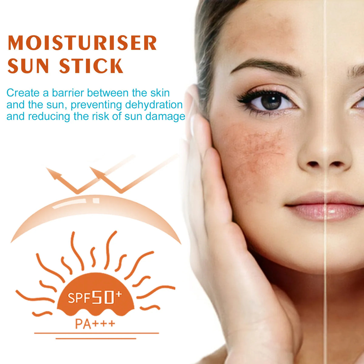 SPF 50 UV Protection Sun Stick – Waterproof & Moisturizing Sunscreen Stick Qst