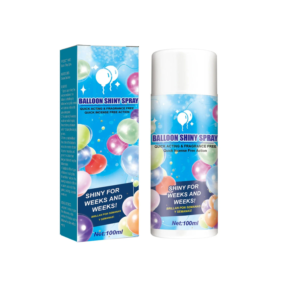 Balloon Spray Brightener – Fading Resistant Lasting Shine | Qme Balloon Spray Brightener Qme 100ml Boxed Bright Balloon Color