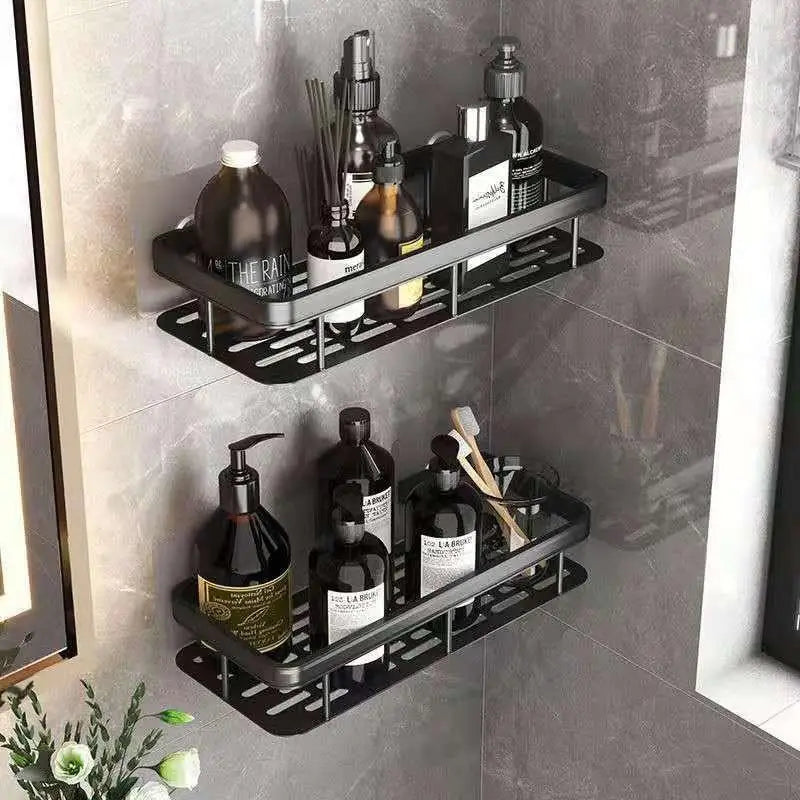 Wall Mounted Bathroom Shelf Rack – Space Aluminum Organizer Bathroom Wall Shelf Qme