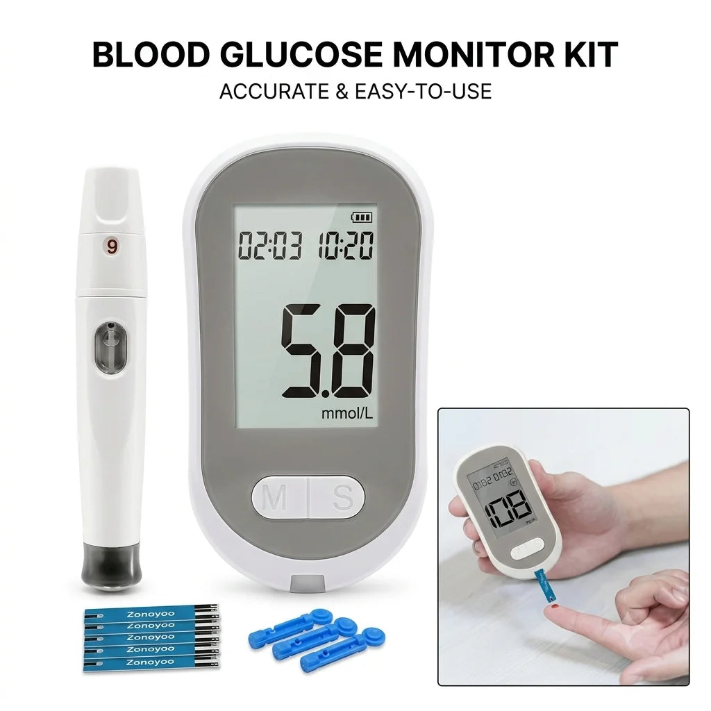 VivaGuard Blood Glucose Monitor Kit – No Coding, Fast 5s Results Blood Glucose Monitor Qst